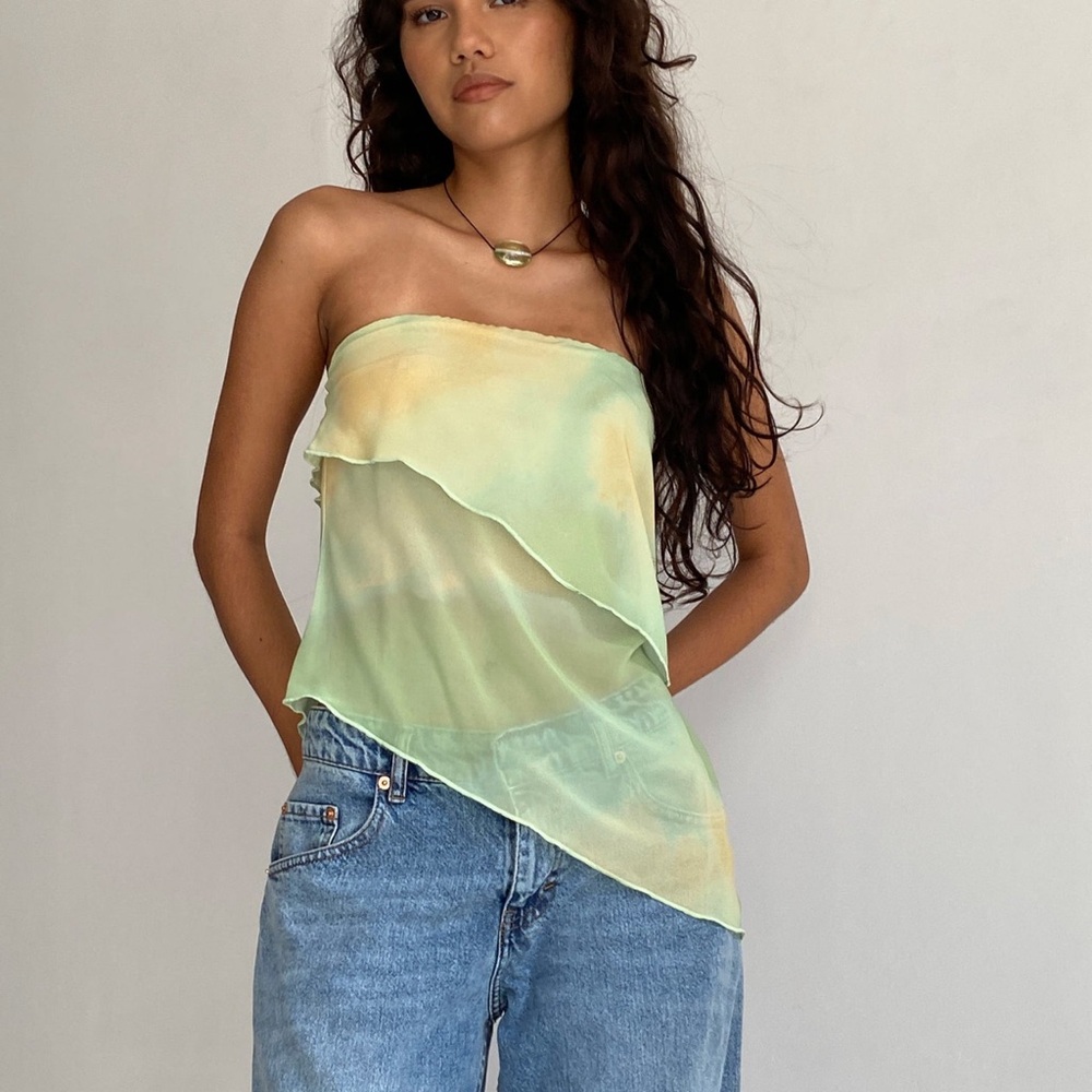 Motel Rocks Mint Green Strapless Blouse